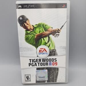 Tiger Woods PGA Tour 09 (Sony PSP UMD, 2008) Disc, Case & Booklet